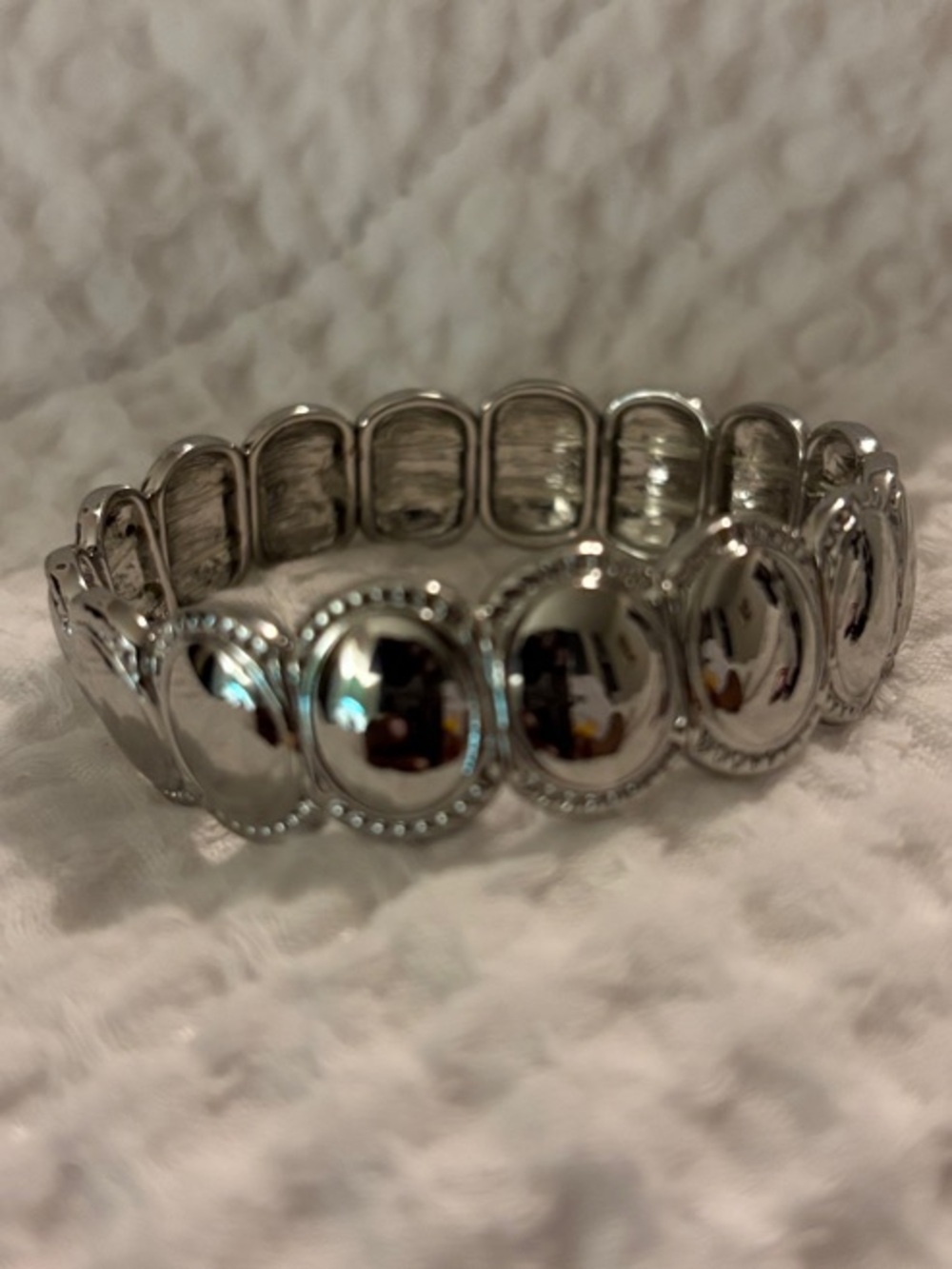 Chico Silver-Tone Oval Link Stretch Bracelet - Women Jewelry